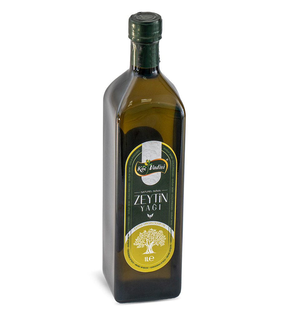 Koç Vadisi Premium Soğuk Sıkım Erken Hasat Sızma Zeytinyağı Cam Şişe 1LT