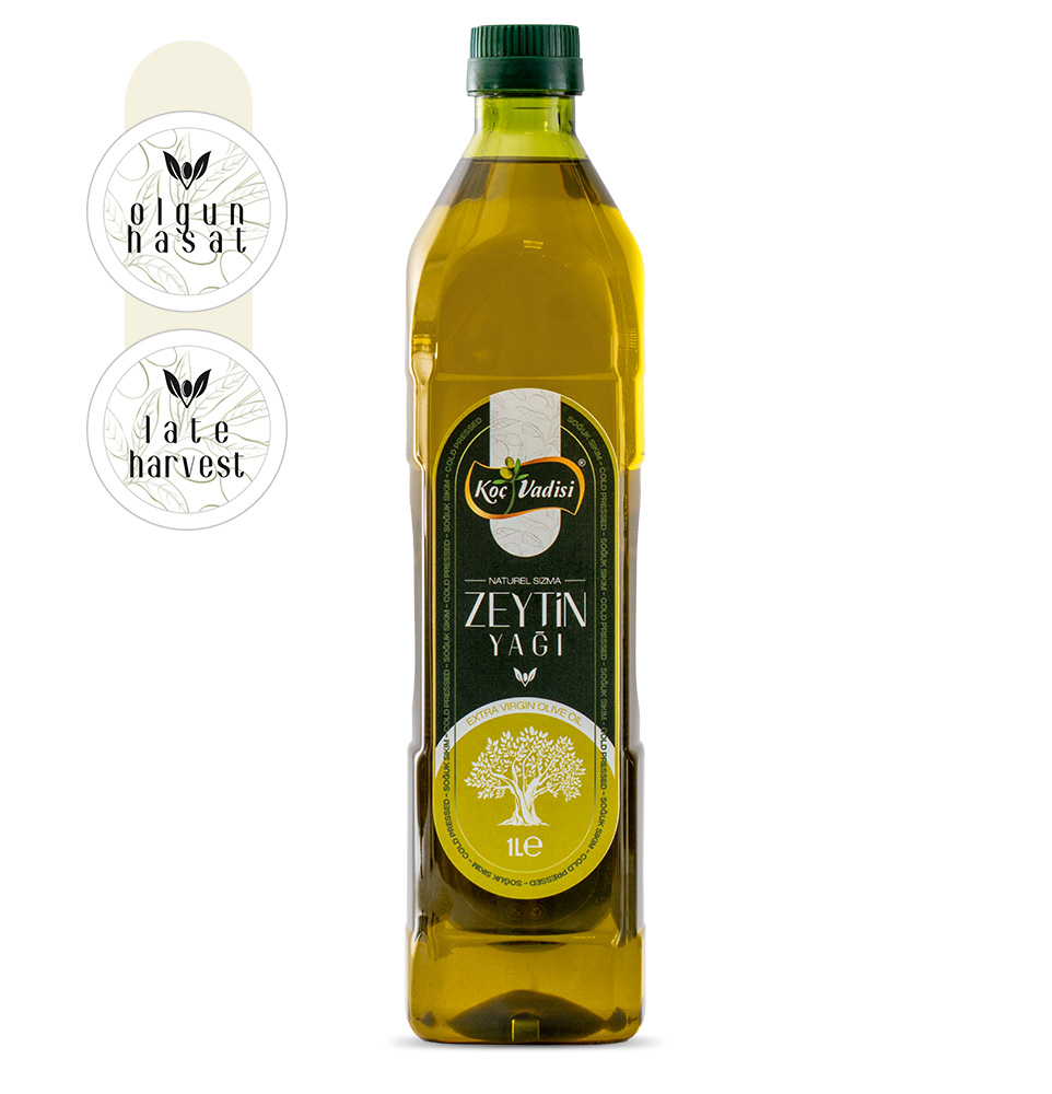 Koç Vadisi Premium Soğuk Sıkım Olgun Hasat Sızma Zeytinyağı 1LT